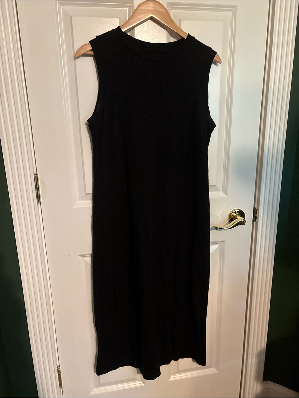 Black cotton slub dress
